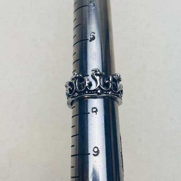 Vintage Silver Gothic Crown Ring – Size 8, Unisex, Brand New - Picture 5 of 7